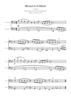 Minuet in G minor BWV Anh. 115 - Bach - Bassoon Duet