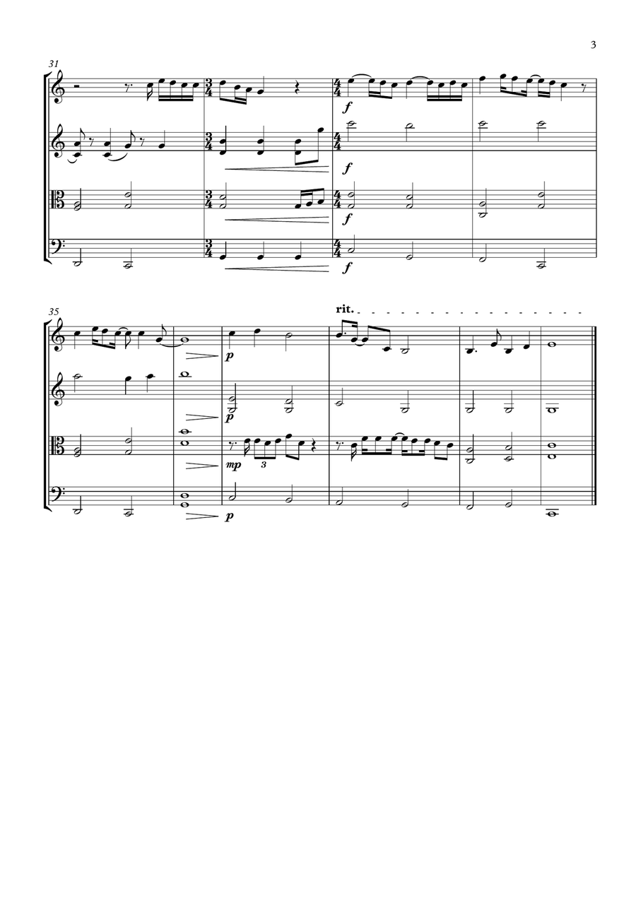 How Long Will I Love You String Quartet scores gallery preview page 3