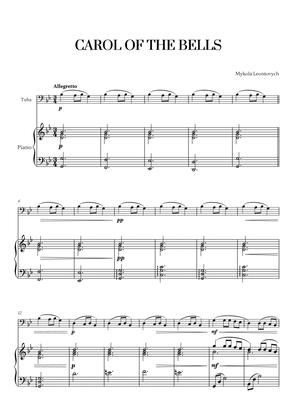 Carol of the Bells (Very Easy/Beginner) (for Tuba and Piano)