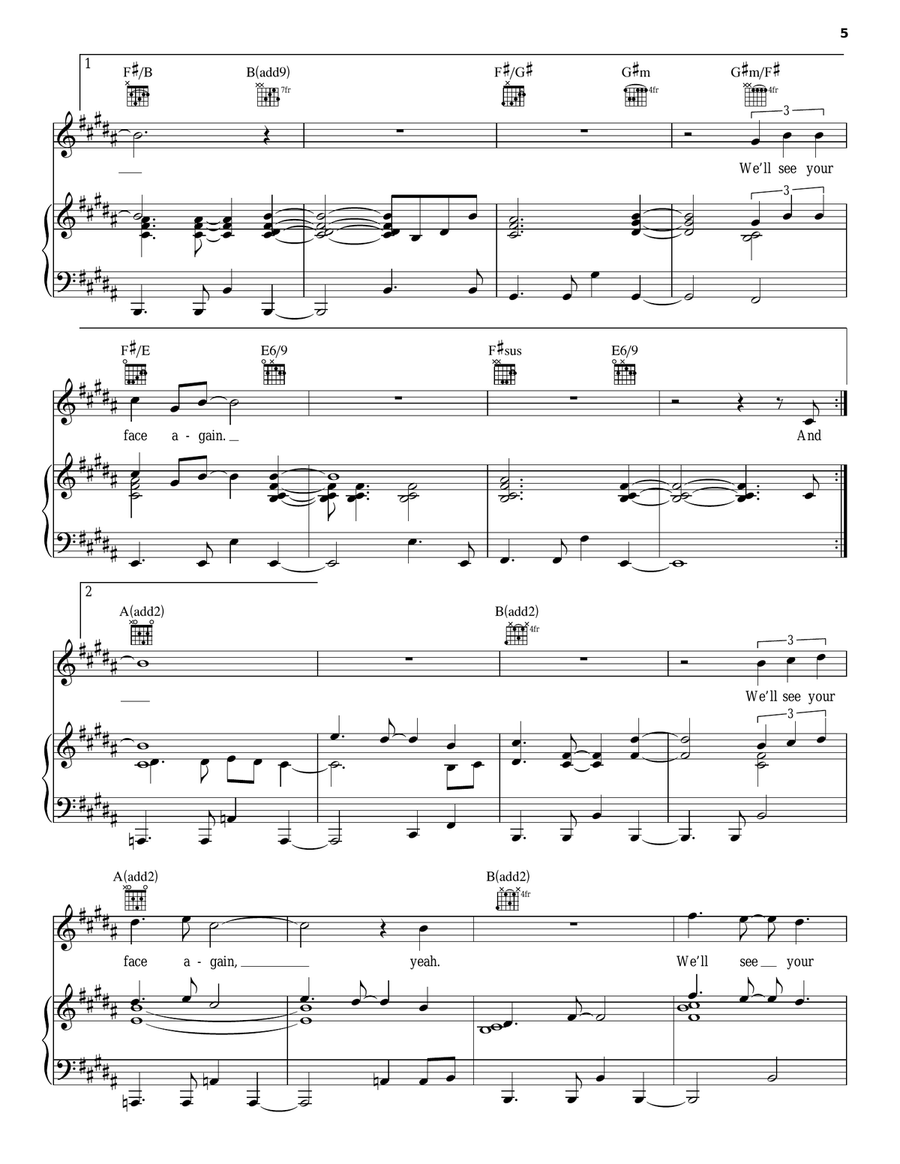With Hope Piano, Vocal, Guitar scores gallery preview page 5