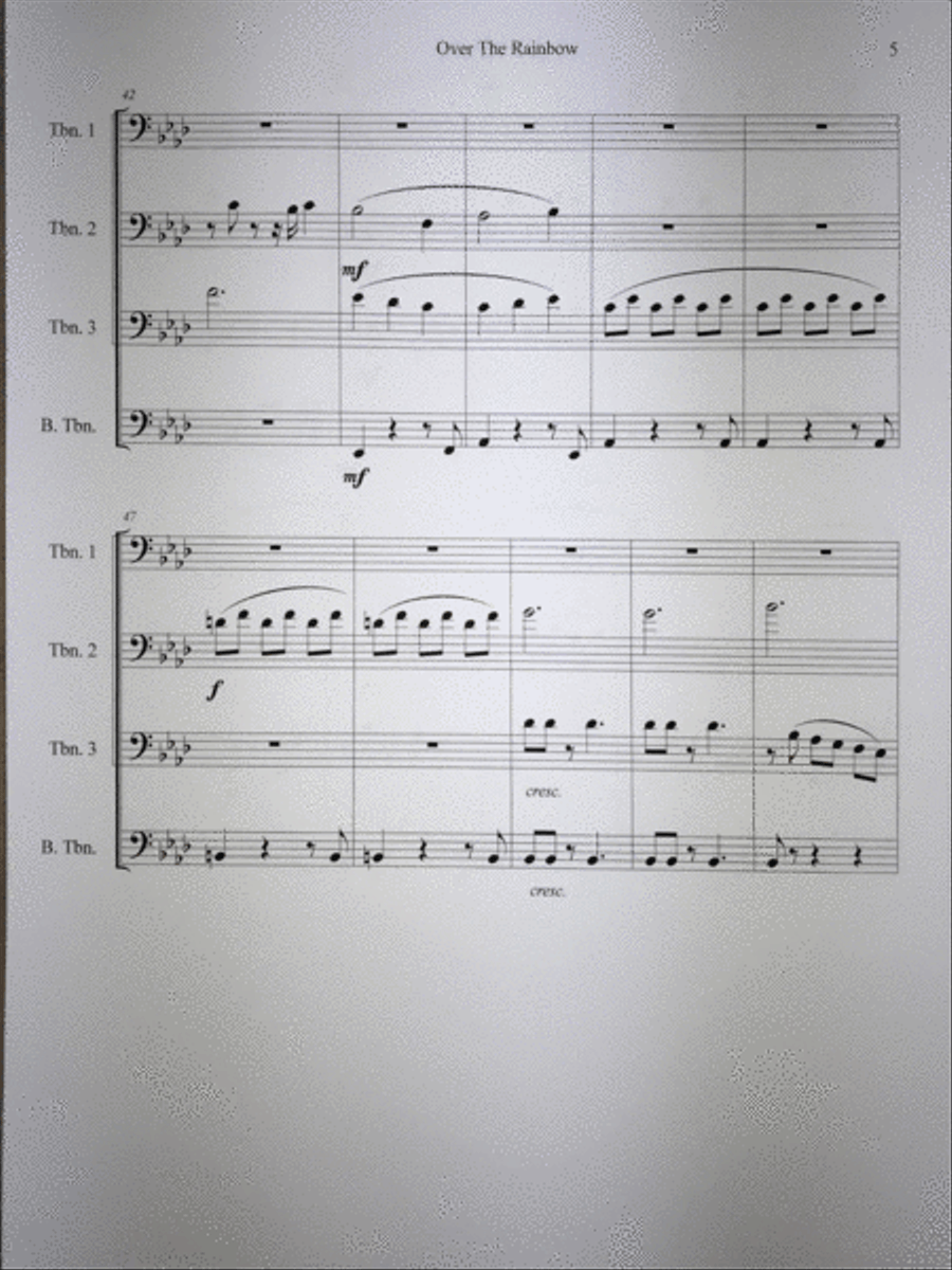 Over The Rainbow Brass Ensemble scores gallery preview page 5