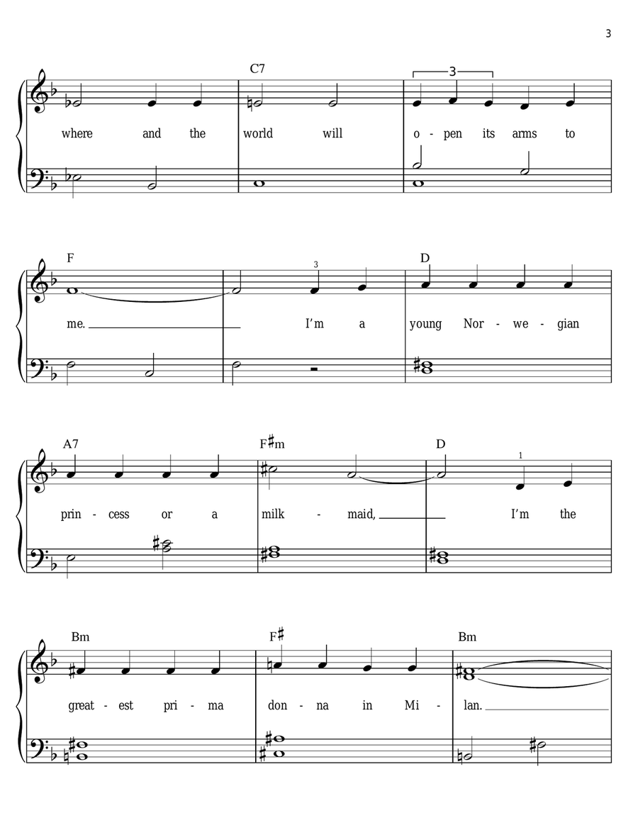 In My Own Little Corner (from Cinderella the Musical) Easy Piano scores gallery preview page 3