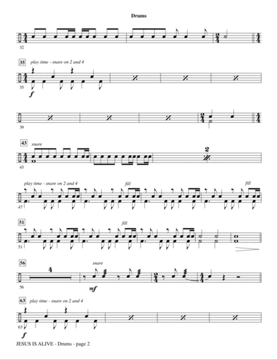 Jesus Is Alive - Drums Choir scores gallery preview page 2