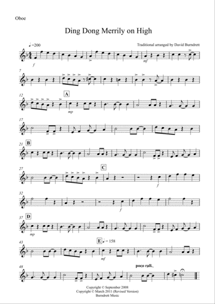 Ding Dong Merrily on High (Jazzy Style!) for Wind Quartet Ding Dong Merrily on High (Jazzy Style!) for Wind Quartet Woodwind Quartet scores gallery preview page 5