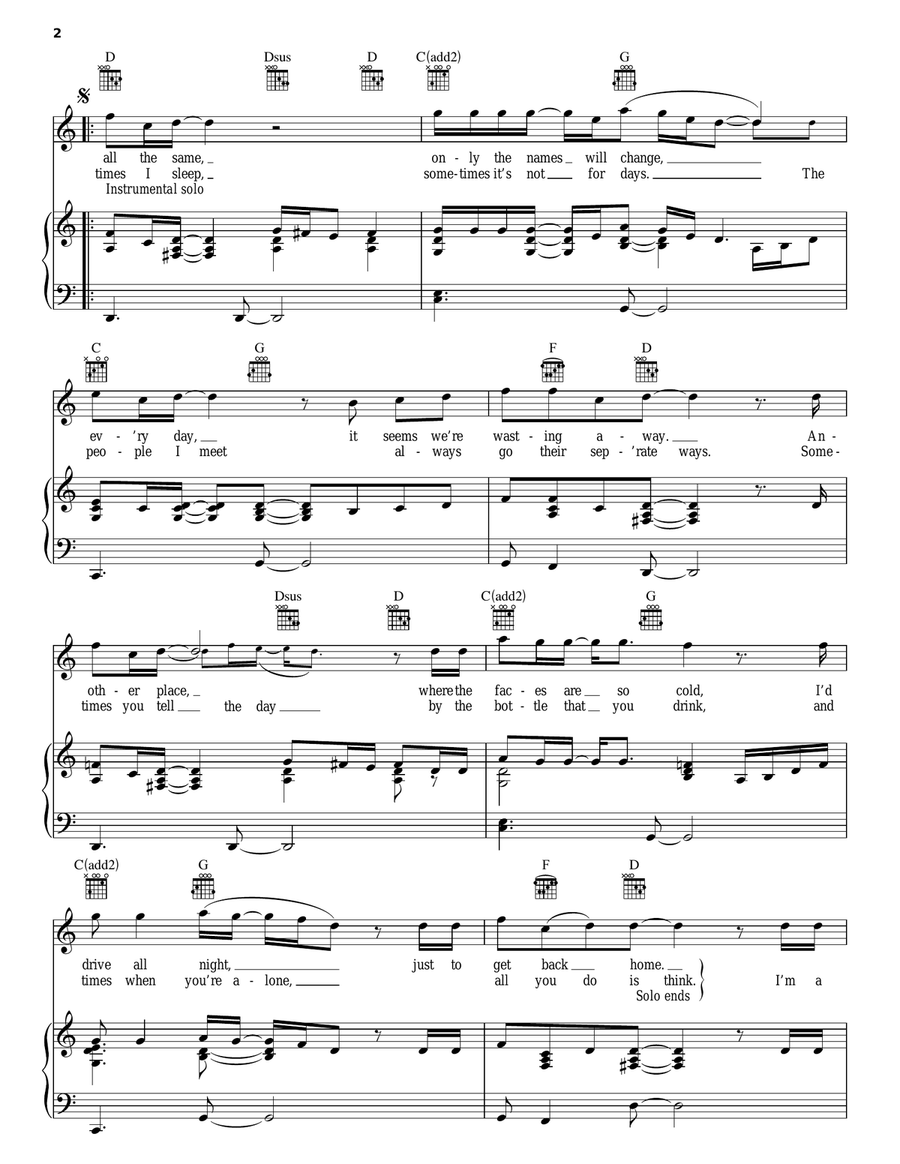 Wanted Dead Or Alive Wanted Dead Or Alive Piano, Vocal, Guitar scores gallery preview page 2
