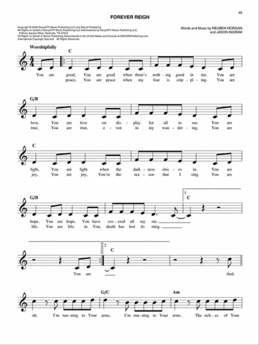 More of the Easy Worship Fake Book Piano scores gallery preview page 3