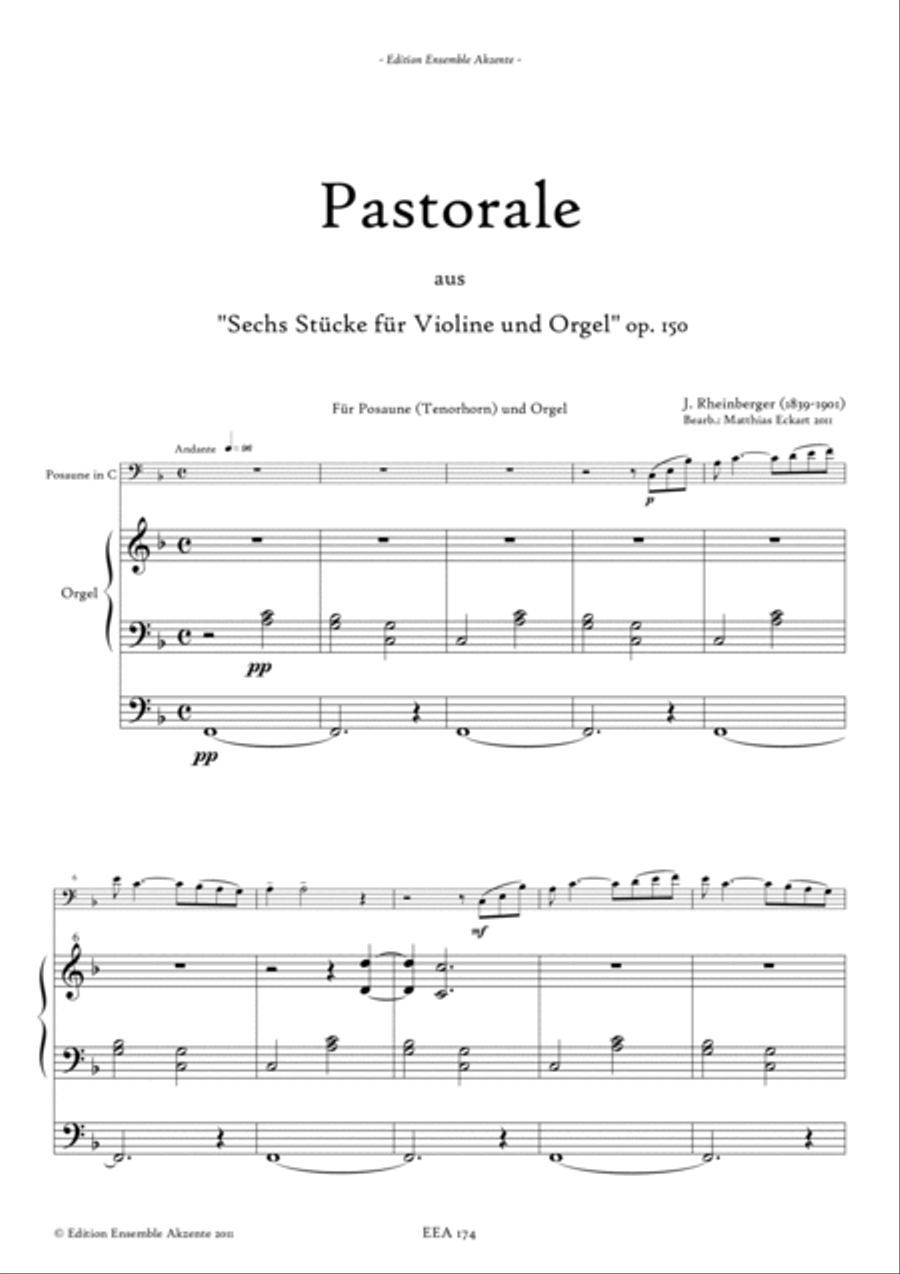 Pastorale from/aus „Six pieces for violine and organ