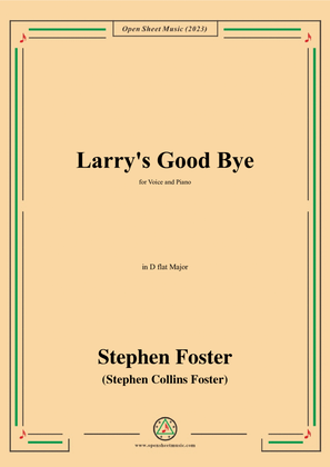 Book cover for S. Foster-Larry's Good Bye,in D flat Major