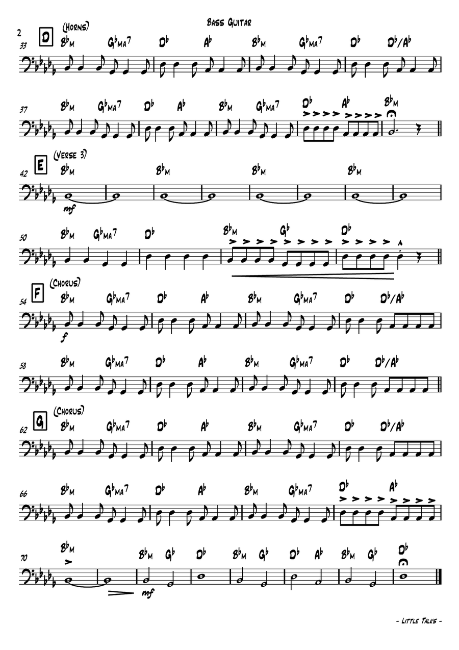 Little Talks Little Talks Jazz Ensemble scores gallery preview page 5