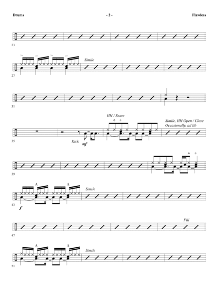 Flawless - Drums Choir scores gallery preview page 2