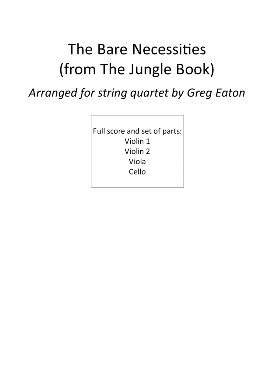 The Bare Necessities The Bare Necessities String Quartet scores gallery preview page 1