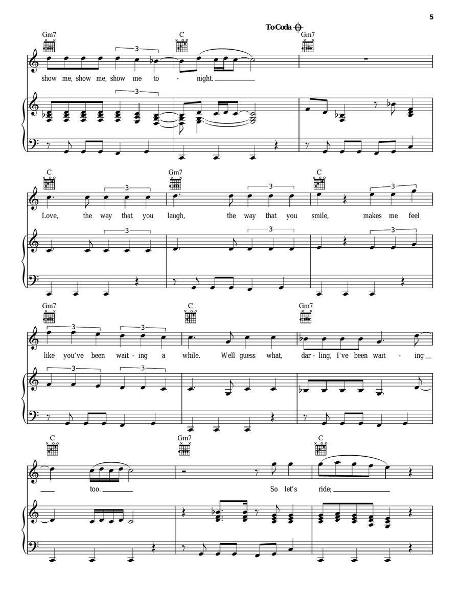 Show Me Show Me Piano, Vocal, Guitar scores gallery preview page 5