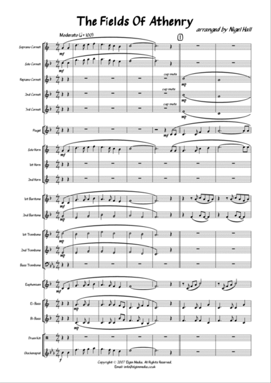 The Fields of Athenry - Brass Band Brass Band scores gallery preview page 3