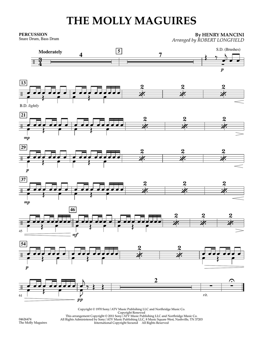 The Molly Maguires - Percussion Orchestra scores gallery preview page 1