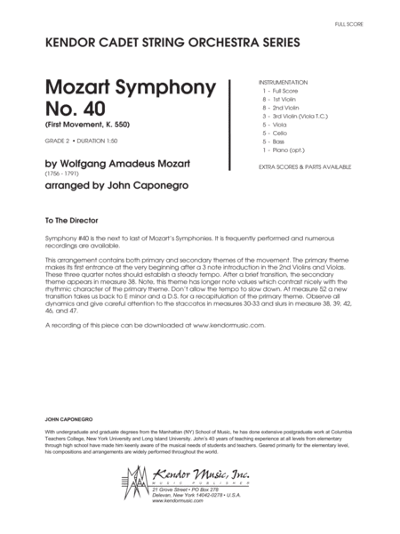 Mozart Symphony No. 40 (First Movement, K. 550) - Full Score
