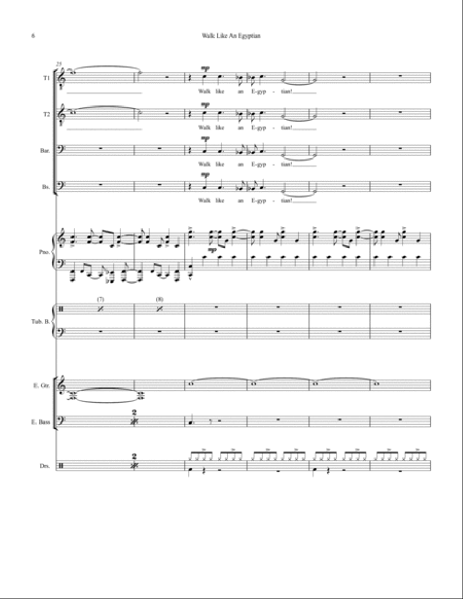 Walk Like An Egyptian Small Ensemble scores gallery preview page 6