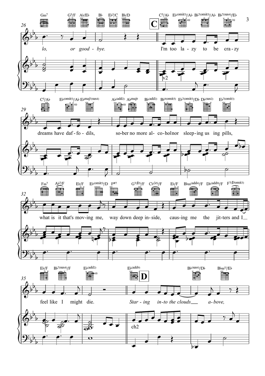 Snapping of the Twigs Piano, Vocal, Guitar scores gallery preview page 3