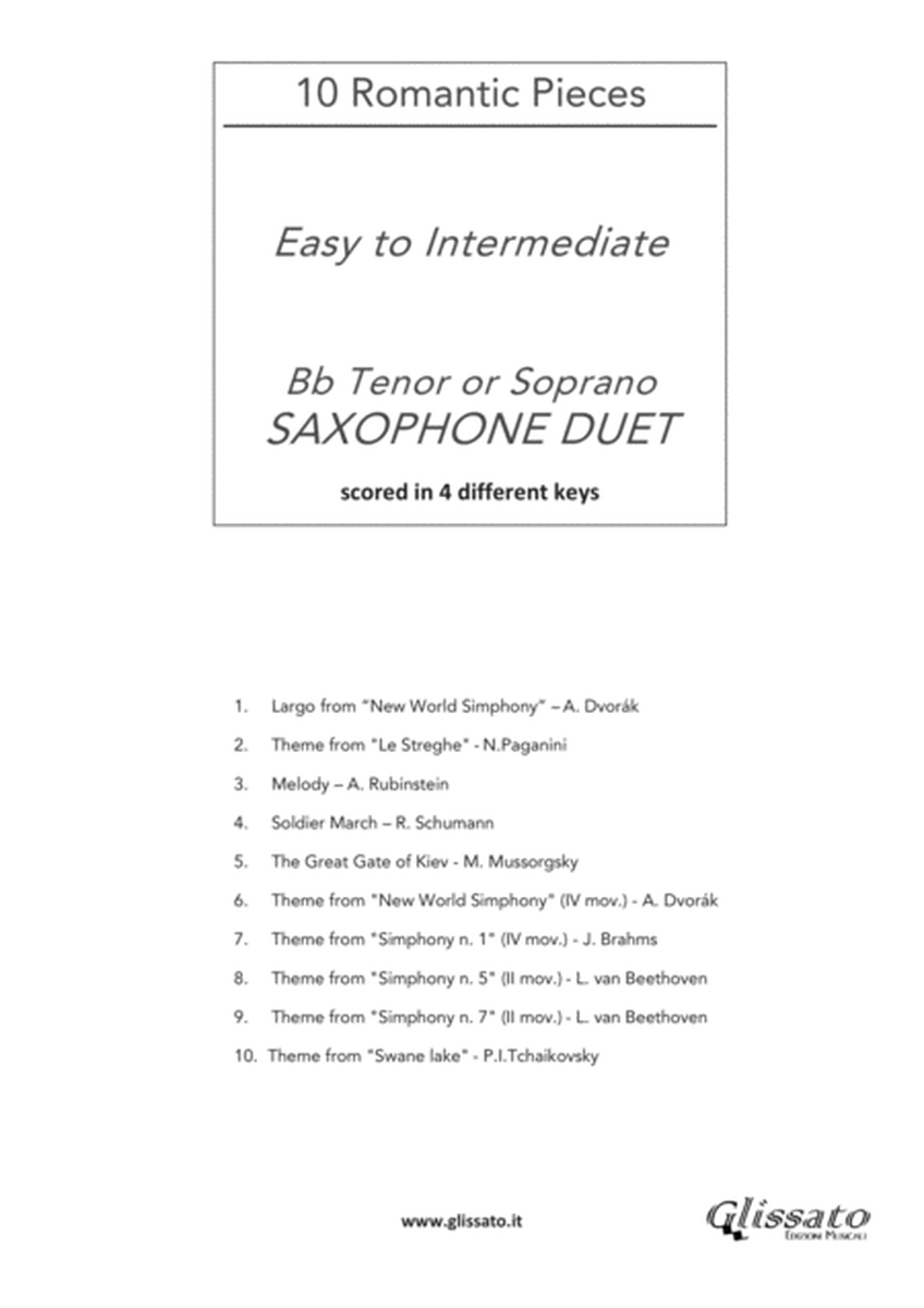 10 Romantic Pieces - Bb Tenor or Soprano Saxophone Duet image number null