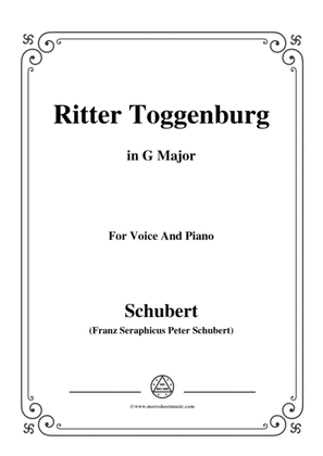 Schubert-Ritter Toggenburg,in G Major,for Voice&Piano