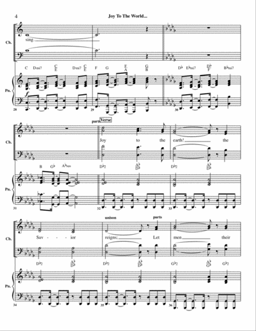 Joy To The World 4-Part scores gallery preview page 4