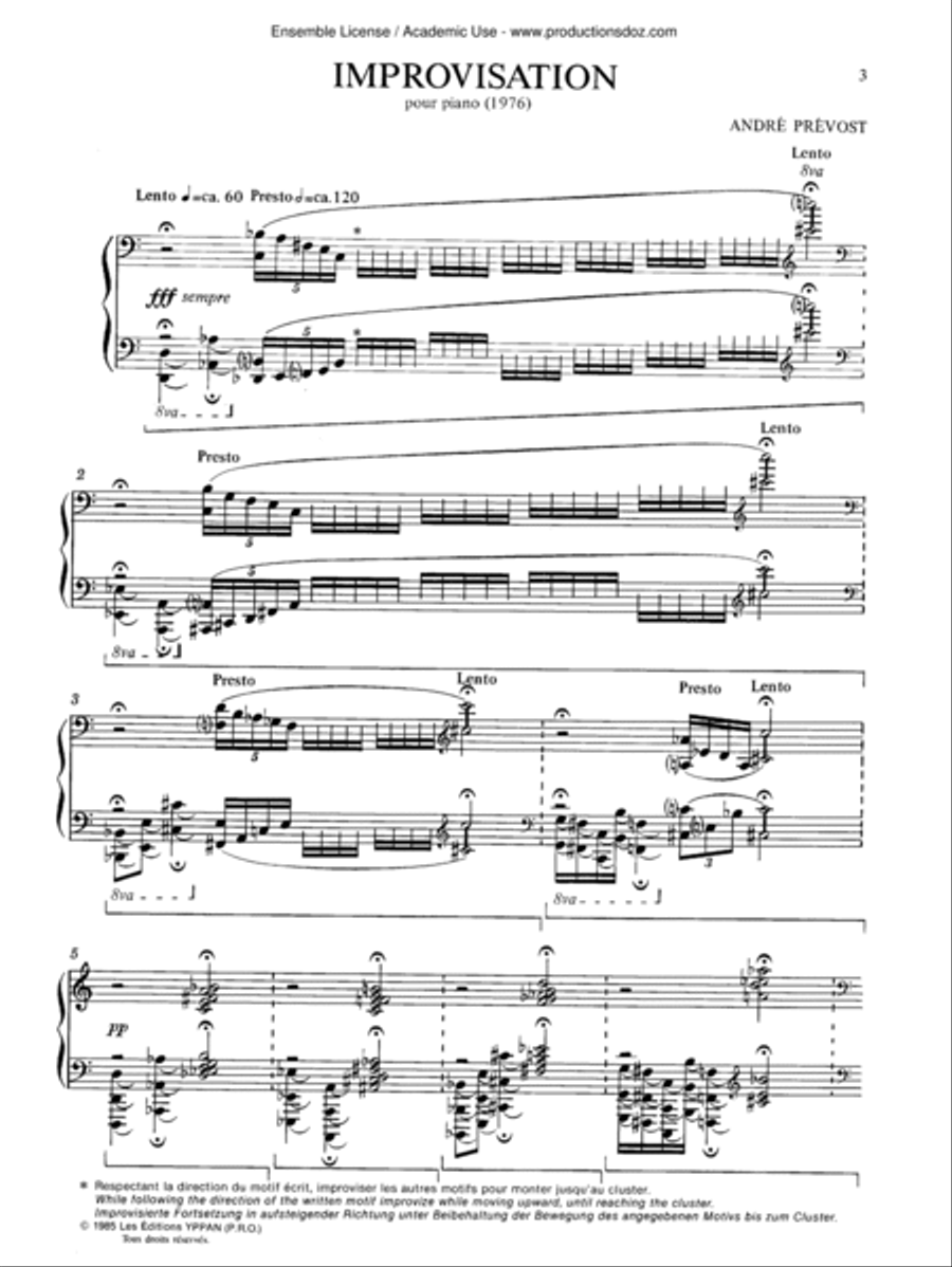 Improvisation Piano Solo scores gallery preview page 3