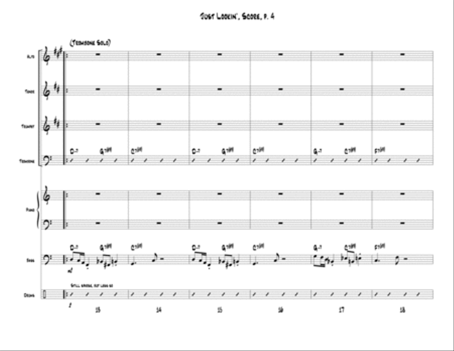 Just Lookin' Just Lookin' Jazz Ensemble scores gallery preview page 4