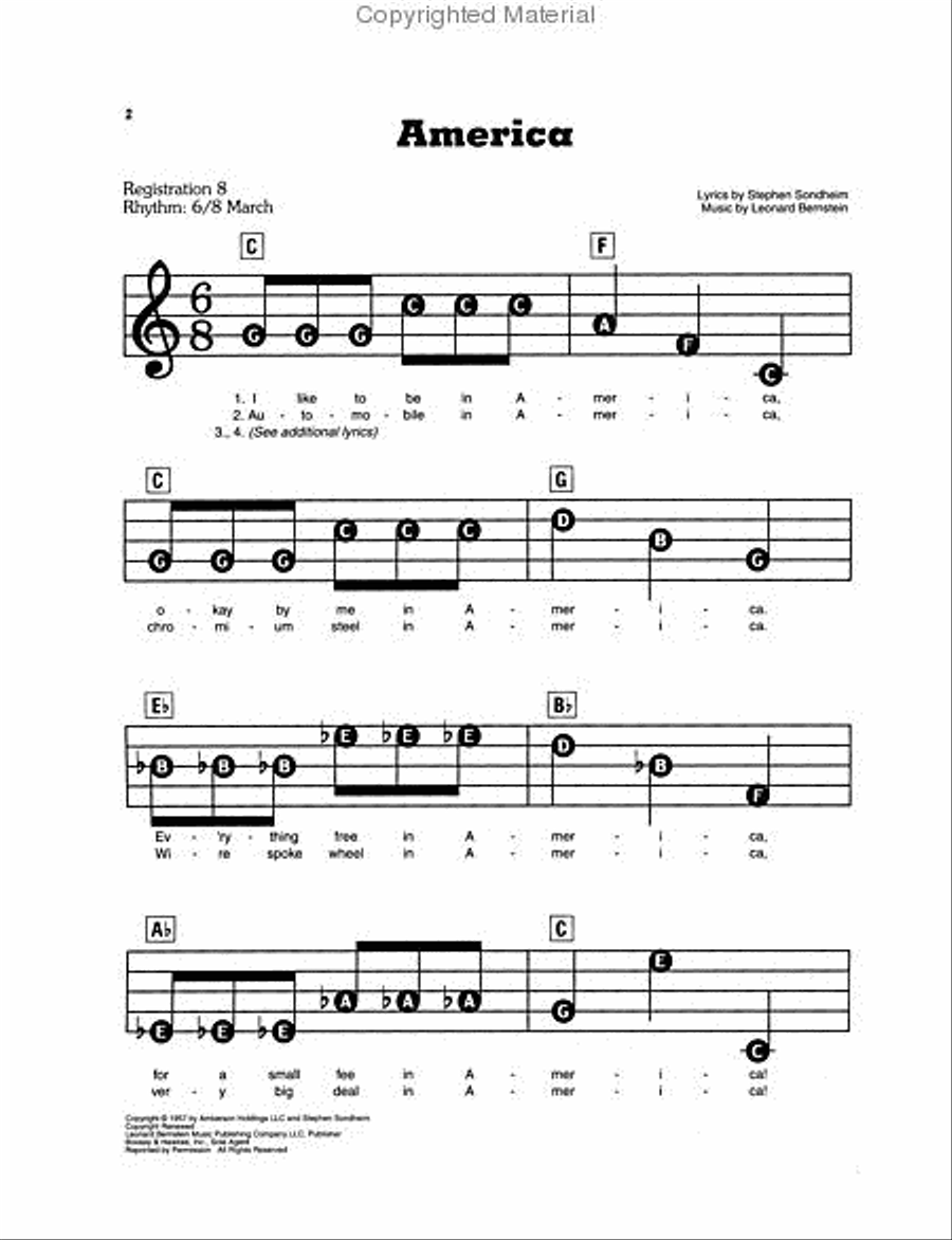 West Side Story Electronic Keyboard scores gallery preview page 2