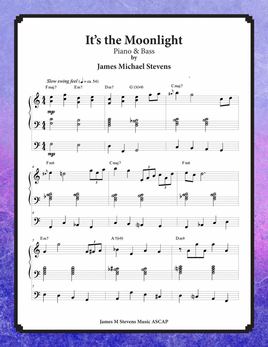 It's the Moonlight - Piano & Bass It's the Moonlight - Piano & Bass Jazz Ensemble scores gallery preview page 1