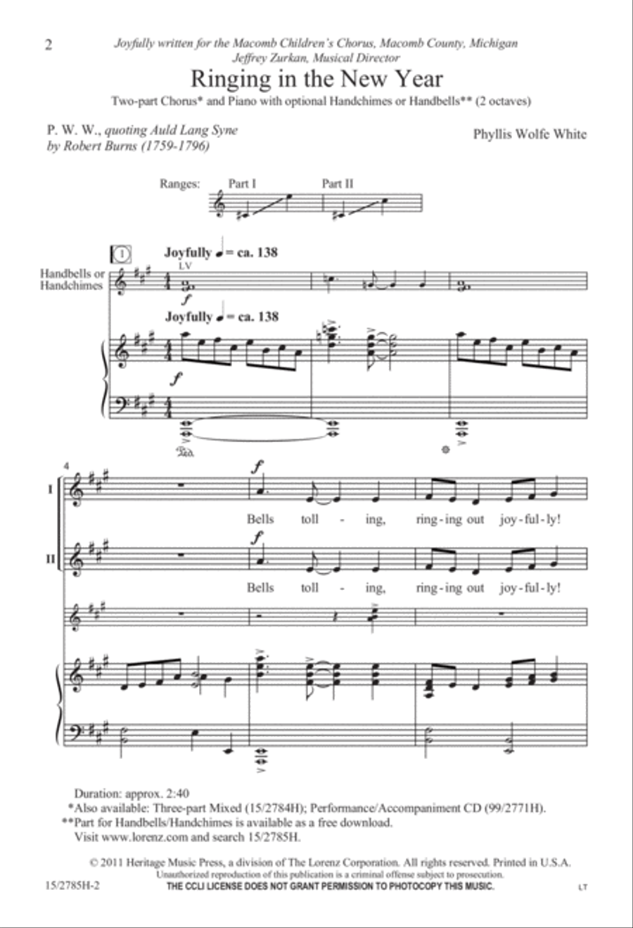 Ringing in the New Year Ringing in the New Year 2-Part scores gallery preview page 3