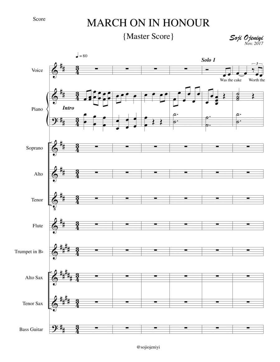 March on in Honour Voice scores gallery preview page 1