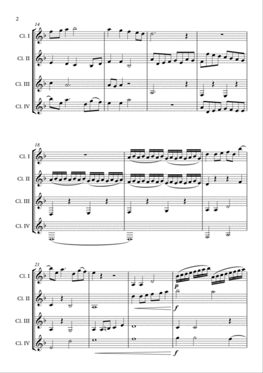 FUGUE IN D MINOR Woodwind Quartet scores gallery preview page 2