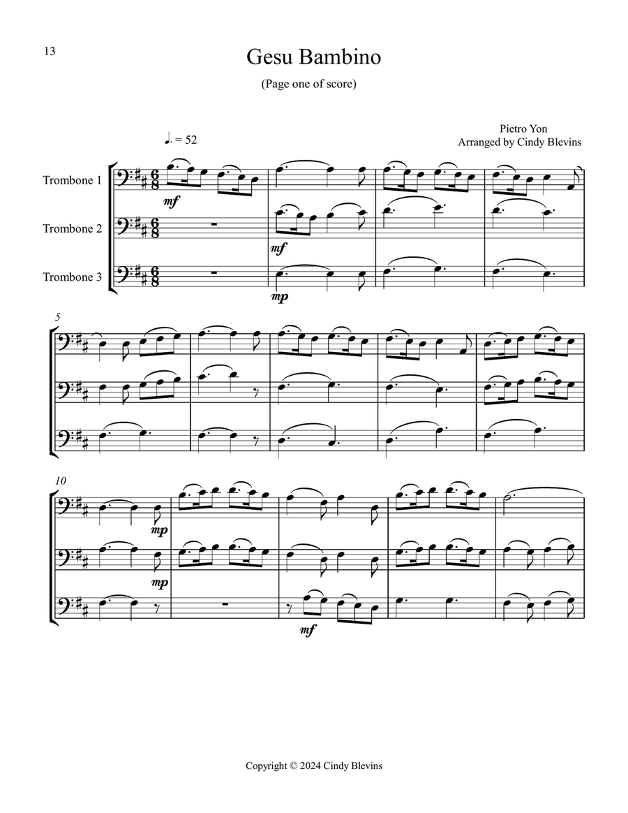Trombone Trios for Christmas, Vol. III (12 Arrangements) Trombone Trio scores gallery preview page 2