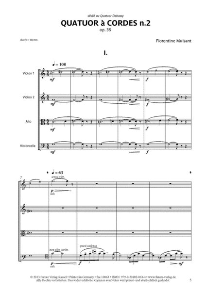 Quatuor a cordes ndeg2 op. 35