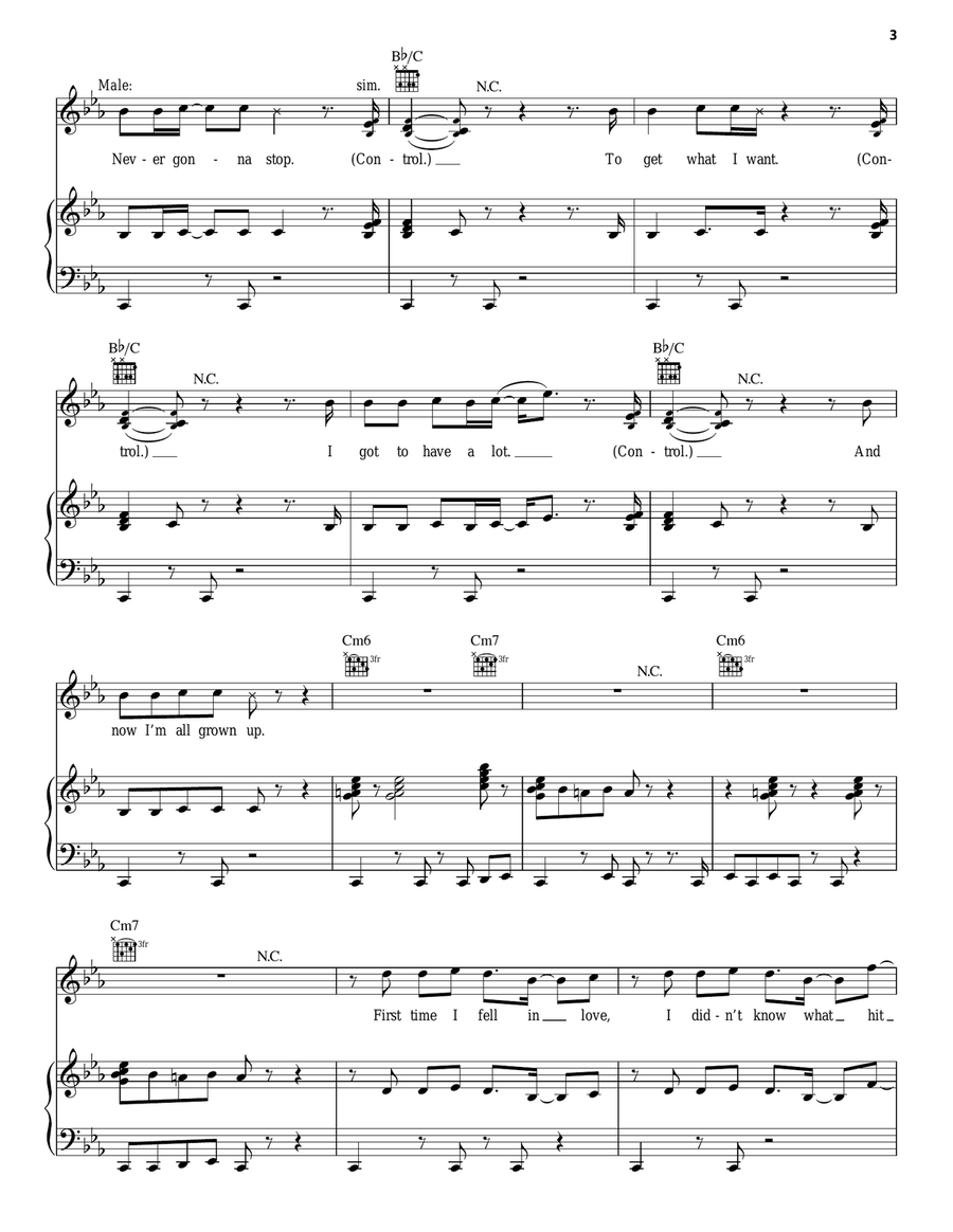 Control Piano, Vocal, Guitar scores gallery preview page 3