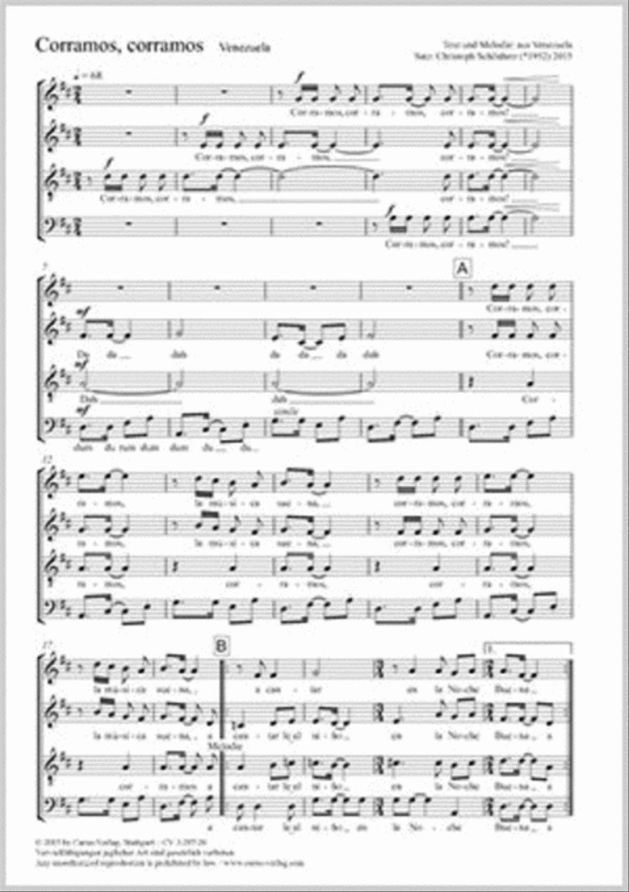 Corramos, corramos Corramos, corramos 4-Part scores gallery preview page 1