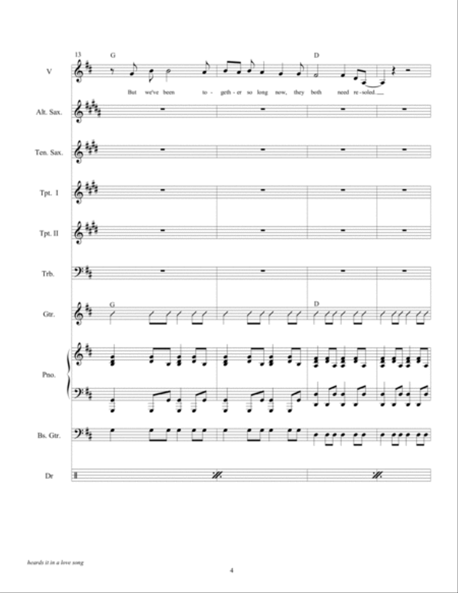 Heard It In A Love Song Tenor Saxophone scores gallery preview page 6