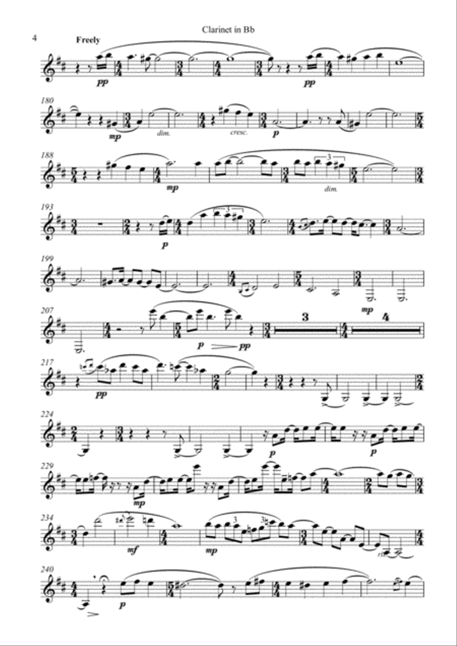 Sonata for Clarinet and Piano (clarinet part) Clarinet Solo scores gallery preview page 4
