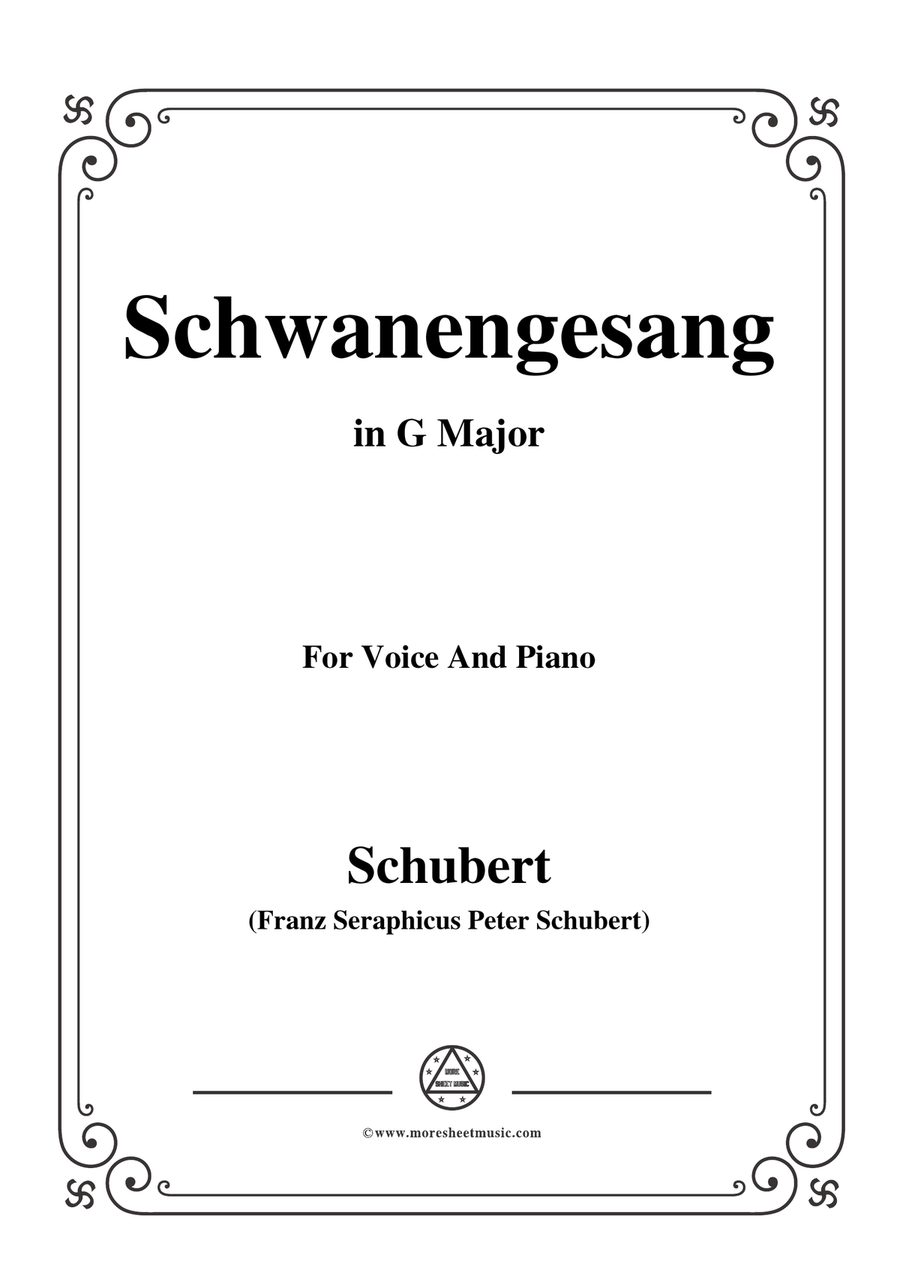 Schubert-Schwanengesang,Op.23 No.3,in G Major,for Voice&Piano