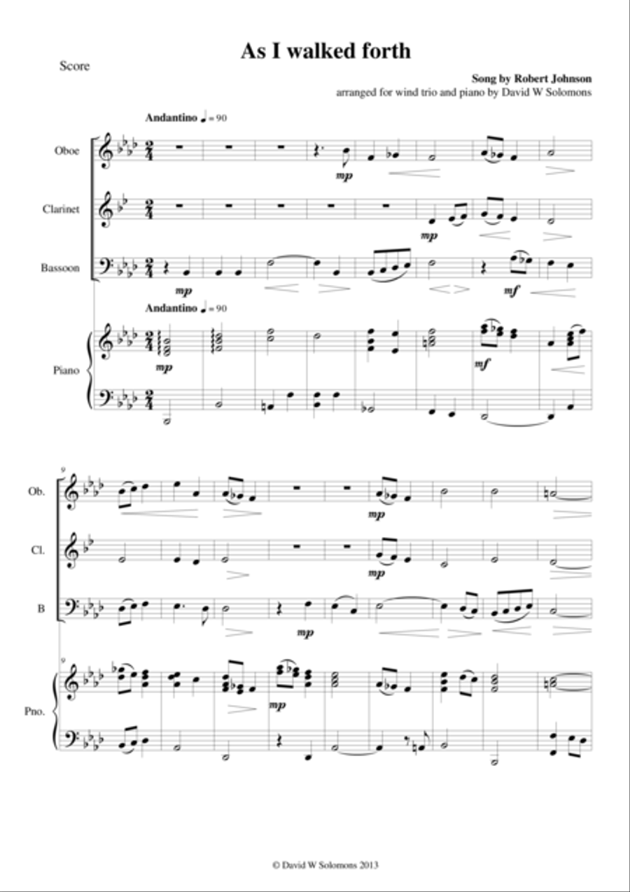 As I walked forth Bassoon scores gallery preview page 1