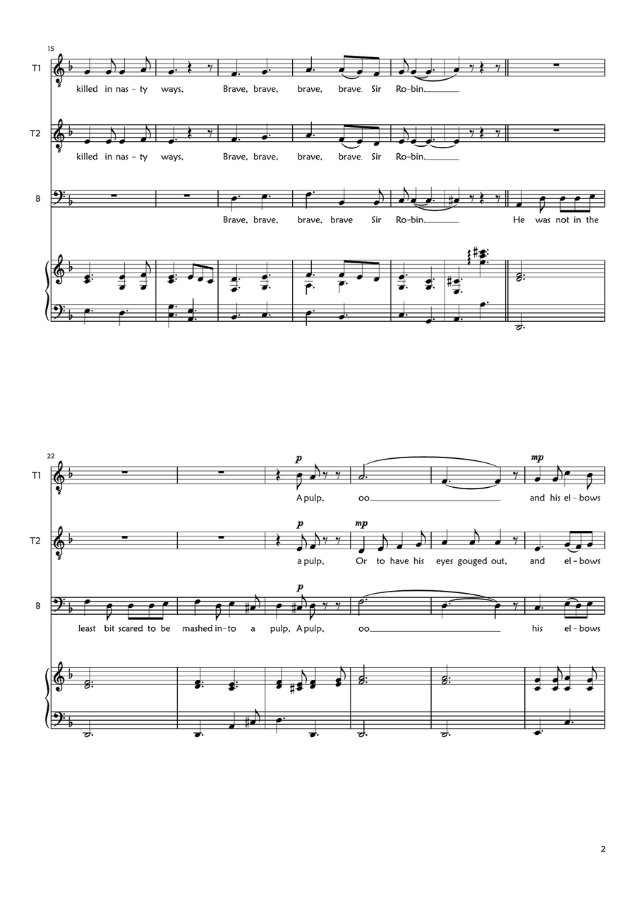 Sir Robin's Song Sir Robin's Song TTB scores gallery preview page 2