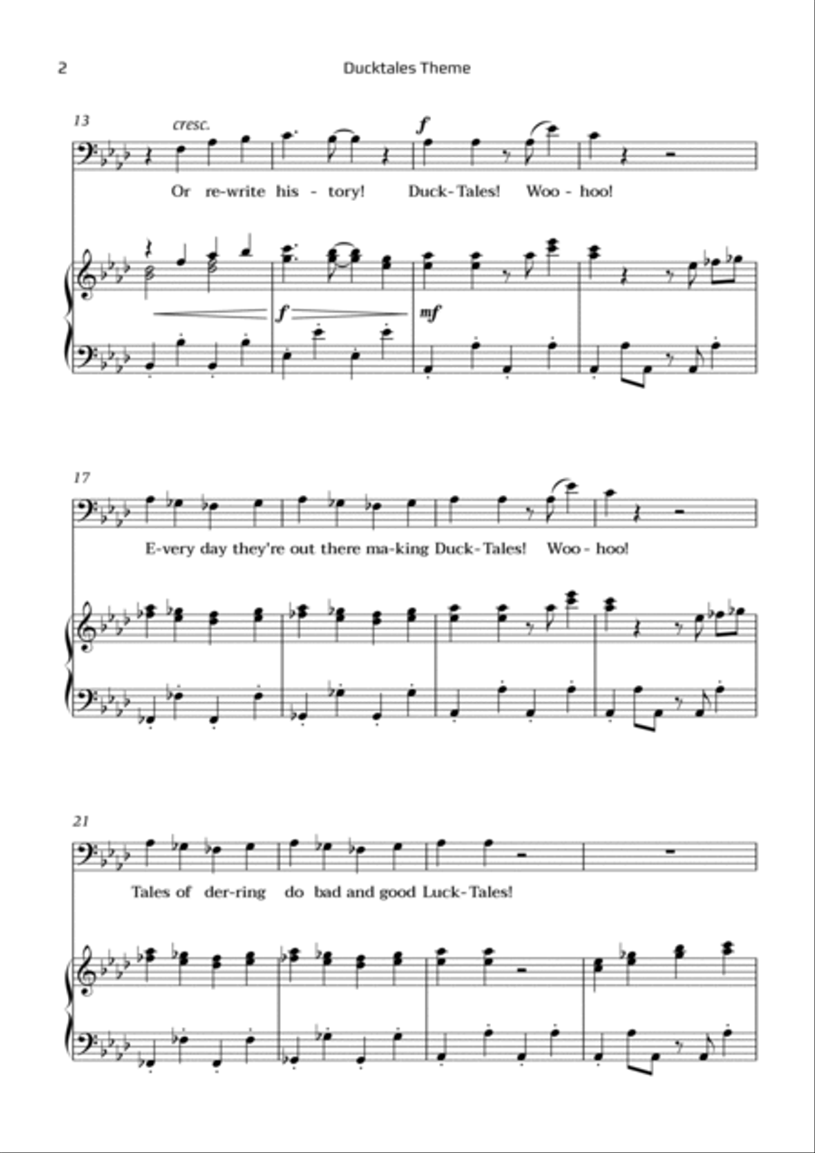Ducktales Theme Chamber Music scores gallery preview page 2