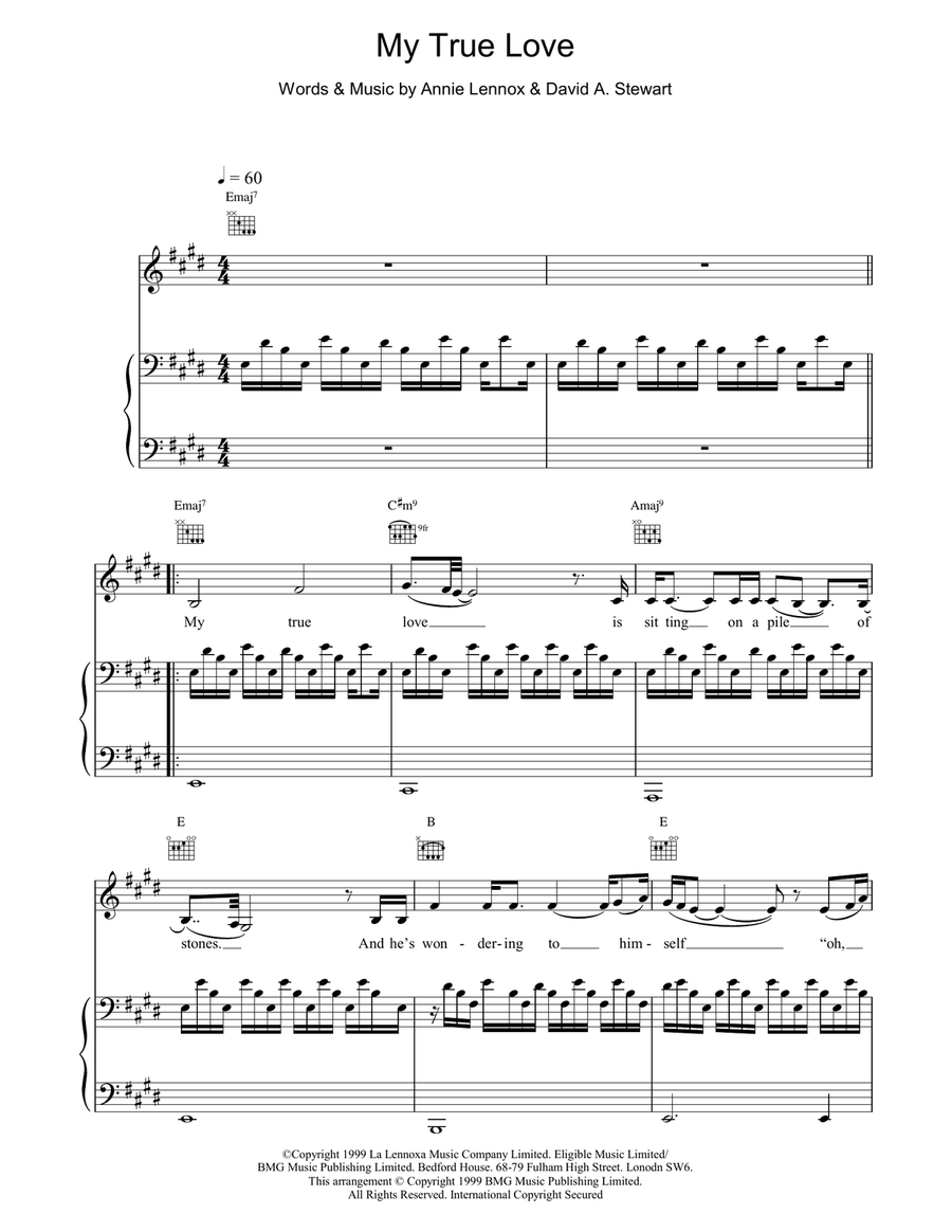 My True Love Piano, Vocal, Guitar scores gallery preview page 1
