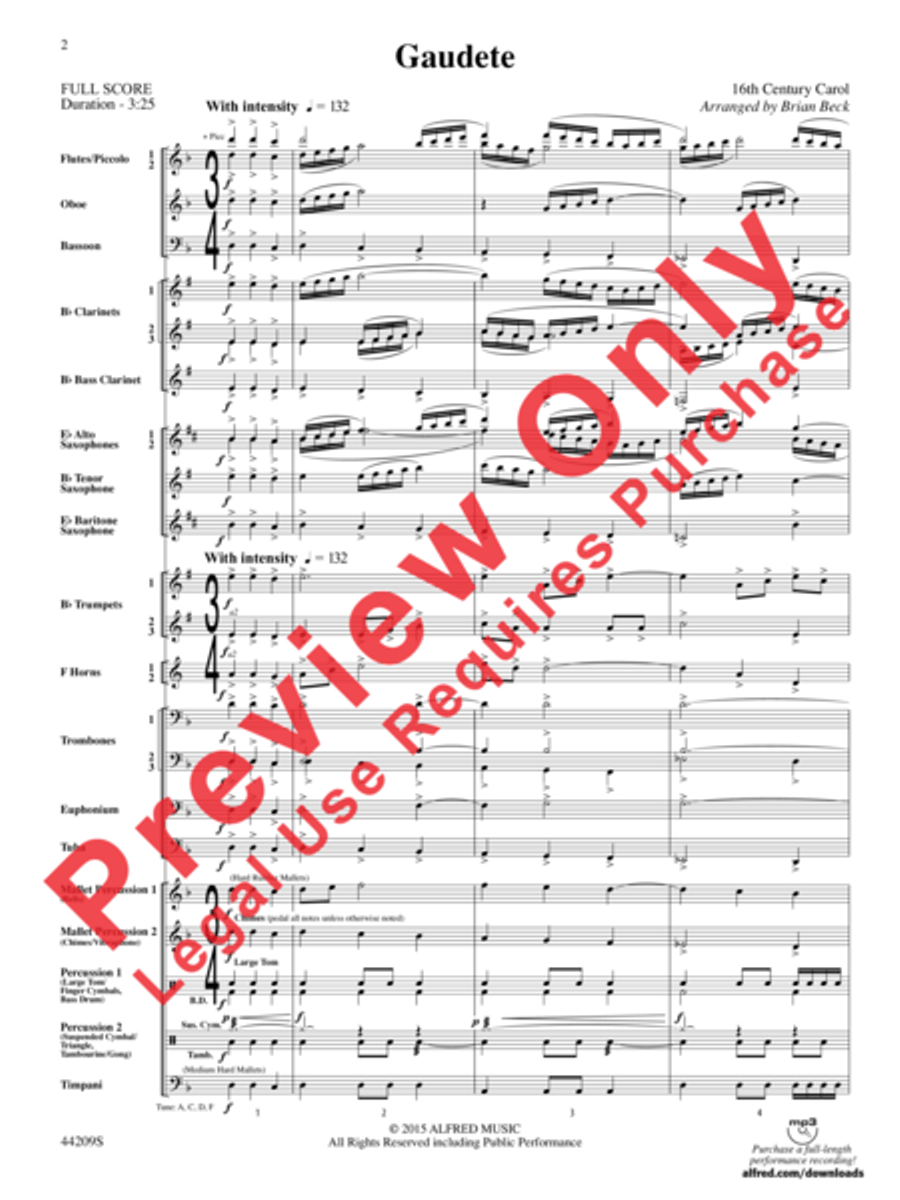 Gaudete Concert Band scores gallery preview page 3
