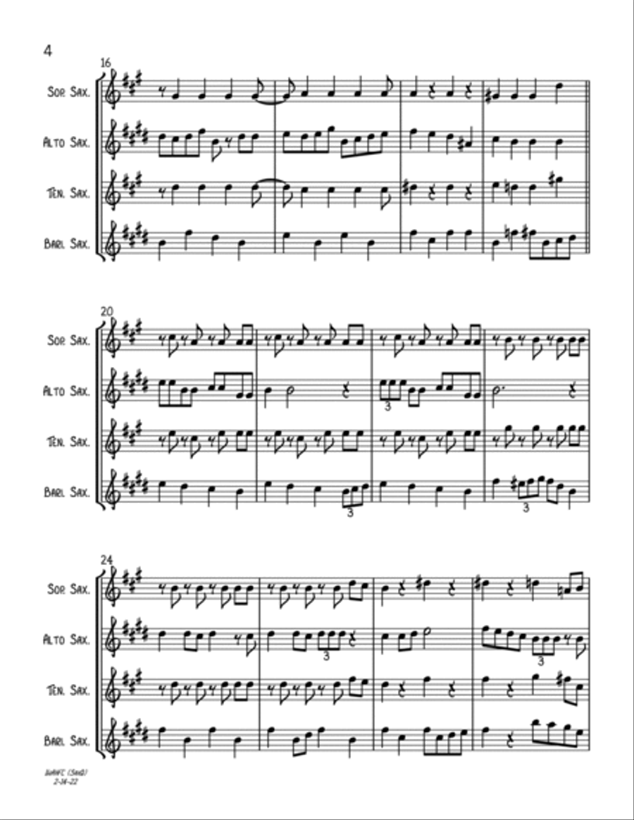 I Want A Hippopotamus For Christmas (Hippo The Hero) Woodwind Quartet scores gallery preview page 4
