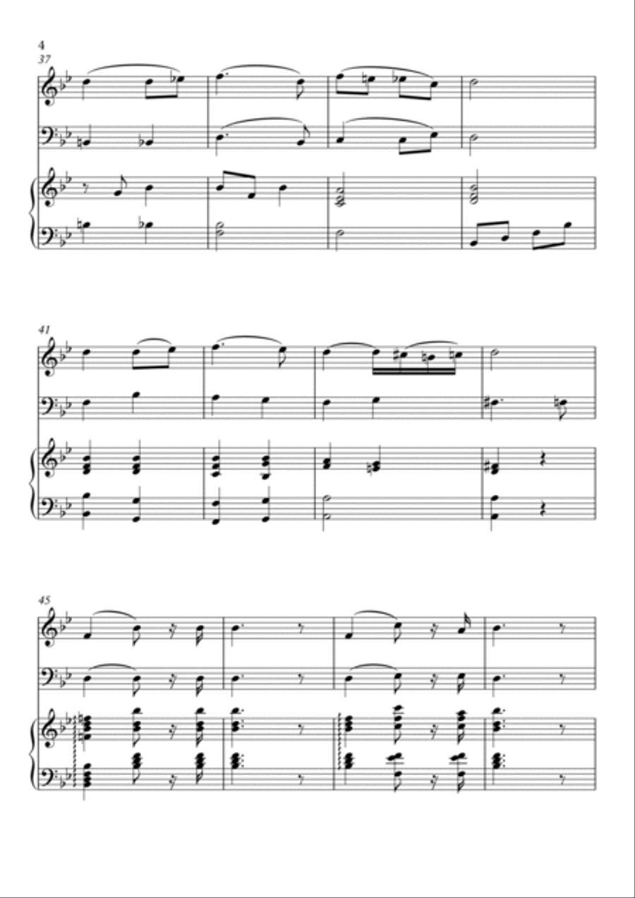 Wedding March - Bridal March from Lohengrin (Opera Richard Wagner) - for violin, cello and piano. Piano Trio scores gallery preview page 5