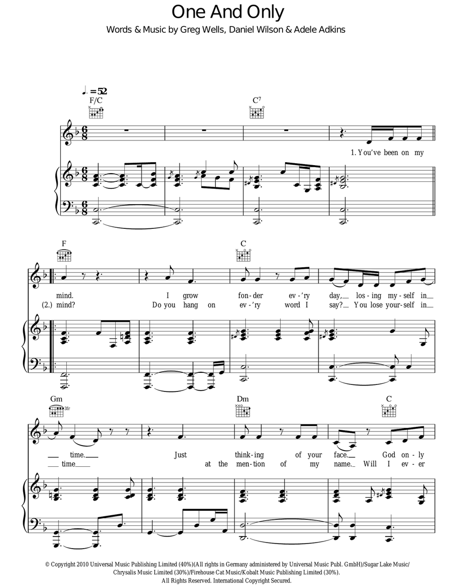 One And Only Acoustic Guitar scores gallery preview page 1
