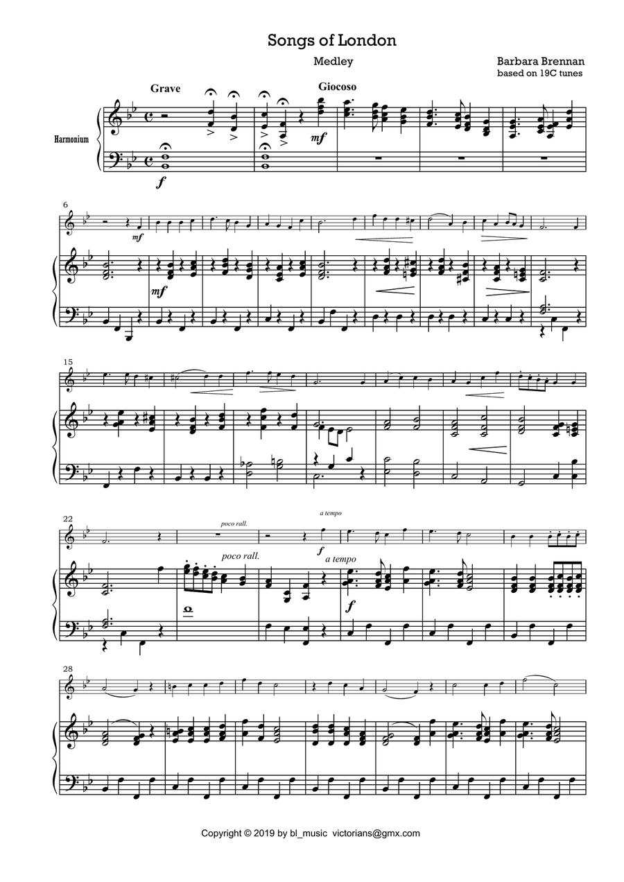 Songs Of London For Recorder in C and Harmonium/ Keyboard Instruments