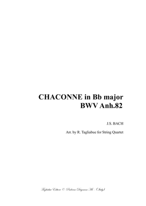 Book cover for CIACONA in Bb - BWV Anh.82 - Arr. for String Quartet