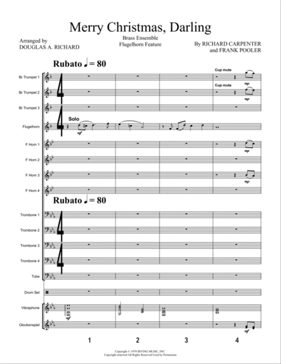 Merry Christmas, Darling Merry Christmas, Darling Brass Ensemble scores gallery preview page 5