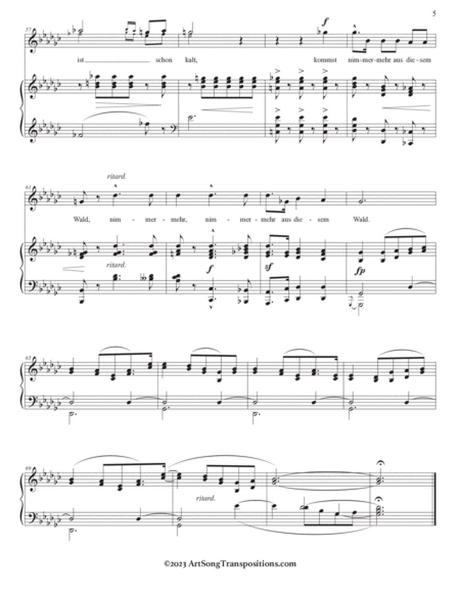 SCHUMANN: Waldesgespräch, Op. 39 no. 3 (transposed to G-flat major. F major, and E major)